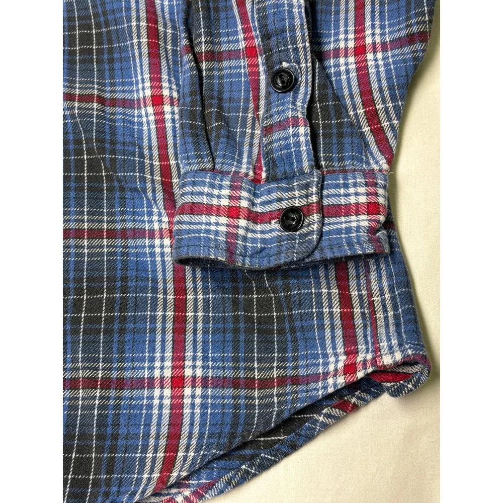 Polo Country Ralph Lauren Mens 3XB Blue Plaid Flannel Button-Up Pockets Shirt